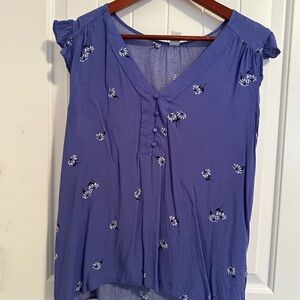 Floral Blue Women's Top Old Navy